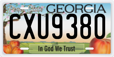 GA license plate CXU9380