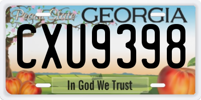 GA license plate CXU9398