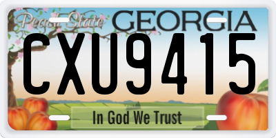 GA license plate CXU9415