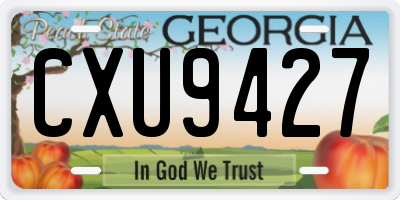 GA license plate CXU9427