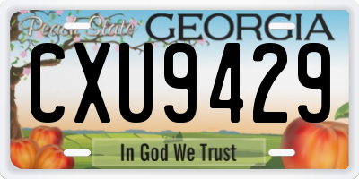 GA license plate CXU9429