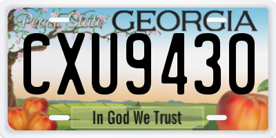 GA license plate CXU9430