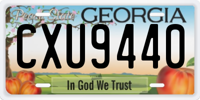 GA license plate CXU9440