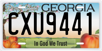 GA license plate CXU9441