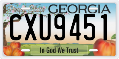 GA license plate CXU9451