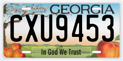 GA license plate CXU9453