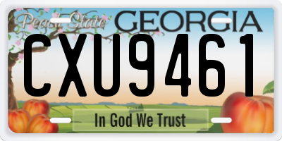 GA license plate CXU9461