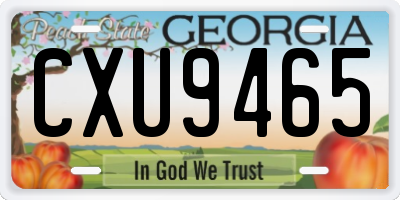 GA license plate CXU9465