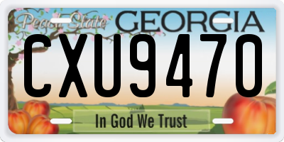 GA license plate CXU9470