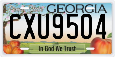 GA license plate CXU9504