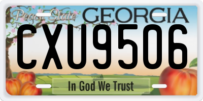 GA license plate CXU9506