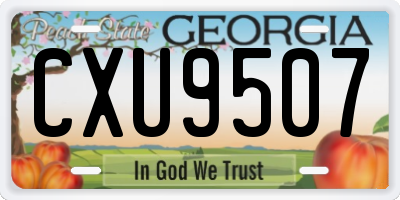GA license plate CXU9507