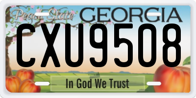 GA license plate CXU9508