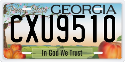 GA license plate CXU9510