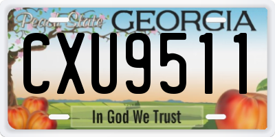 GA license plate CXU9511