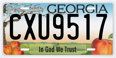 GA license plate CXU9517