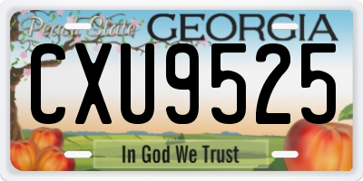 GA license plate CXU9525