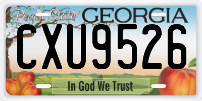 GA license plate CXU9526