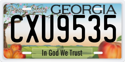 GA license plate CXU9535