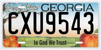GA license plate CXU9543