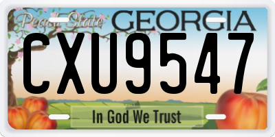 GA license plate CXU9547