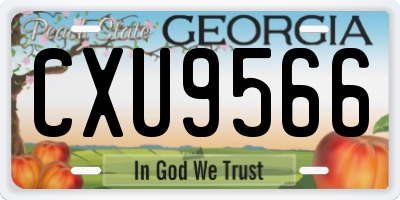 GA license plate CXU9566
