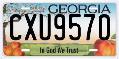 GA license plate CXU9570