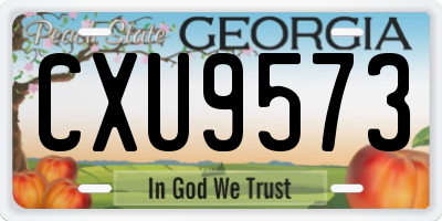GA license plate CXU9573