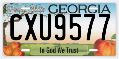 GA license plate CXU9577