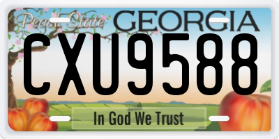 GA license plate CXU9588