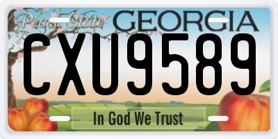 GA license plate CXU9589
