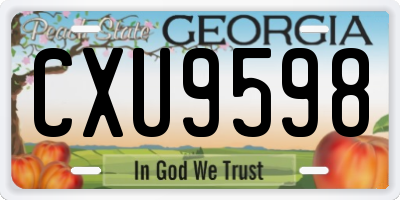 GA license plate CXU9598