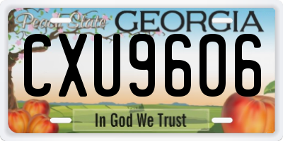 GA license plate CXU9606