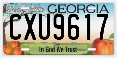 GA license plate CXU9617