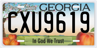 GA license plate CXU9619