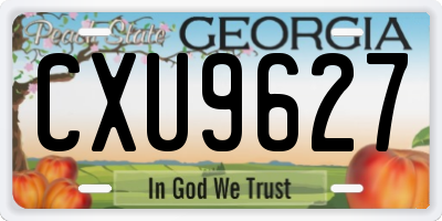 GA license plate CXU9627