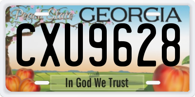GA license plate CXU9628