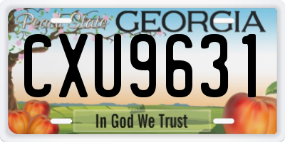 GA license plate CXU9631