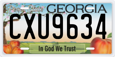 GA license plate CXU9634