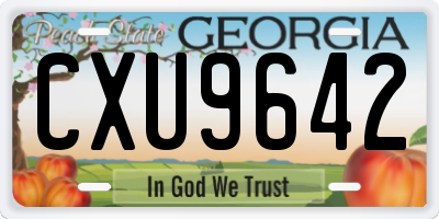 GA license plate CXU9642