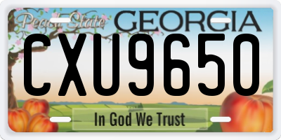 GA license plate CXU9650