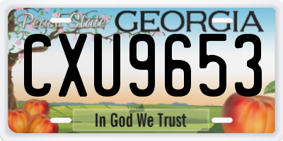 GA license plate CXU9653