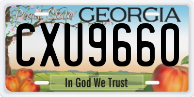 GA license plate CXU9660