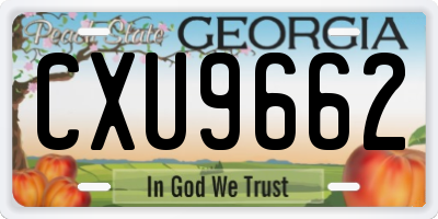 GA license plate CXU9662