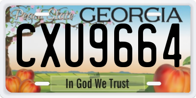 GA license plate CXU9664