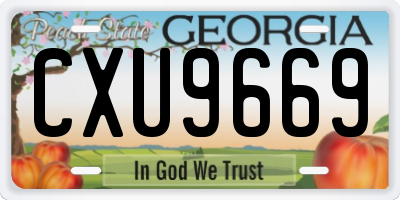 GA license plate CXU9669