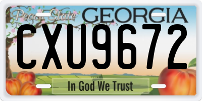 GA license plate CXU9672
