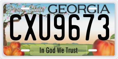 GA license plate CXU9673