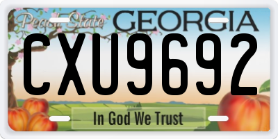 GA license plate CXU9692
