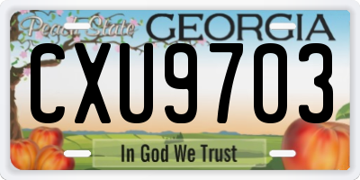 GA license plate CXU9703